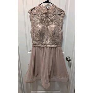 Sequin Hearts Rose Gold Sequined Tulle Dress Prom Homecoming Formal Size 15